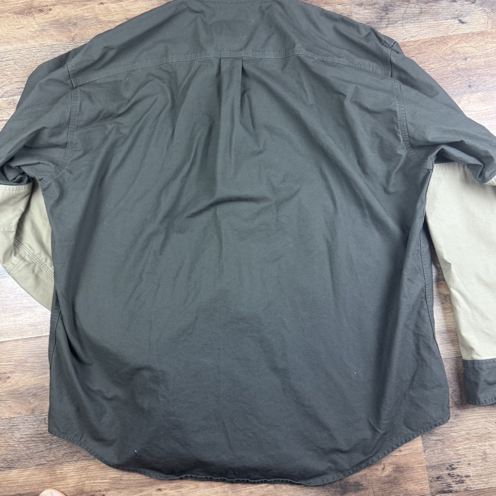 Cabela's Long Sleeve Hunting Shooting Shirt Padded Shoulder Men's Size XL Green - Picture 3 of 8